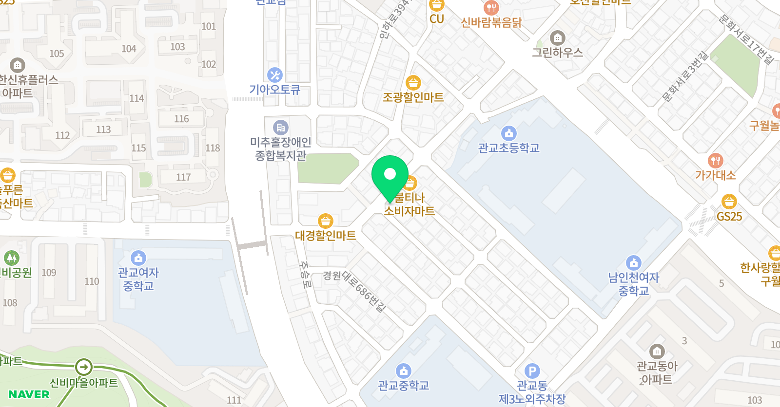 뇌가 예뻐지는 수학학원 위치