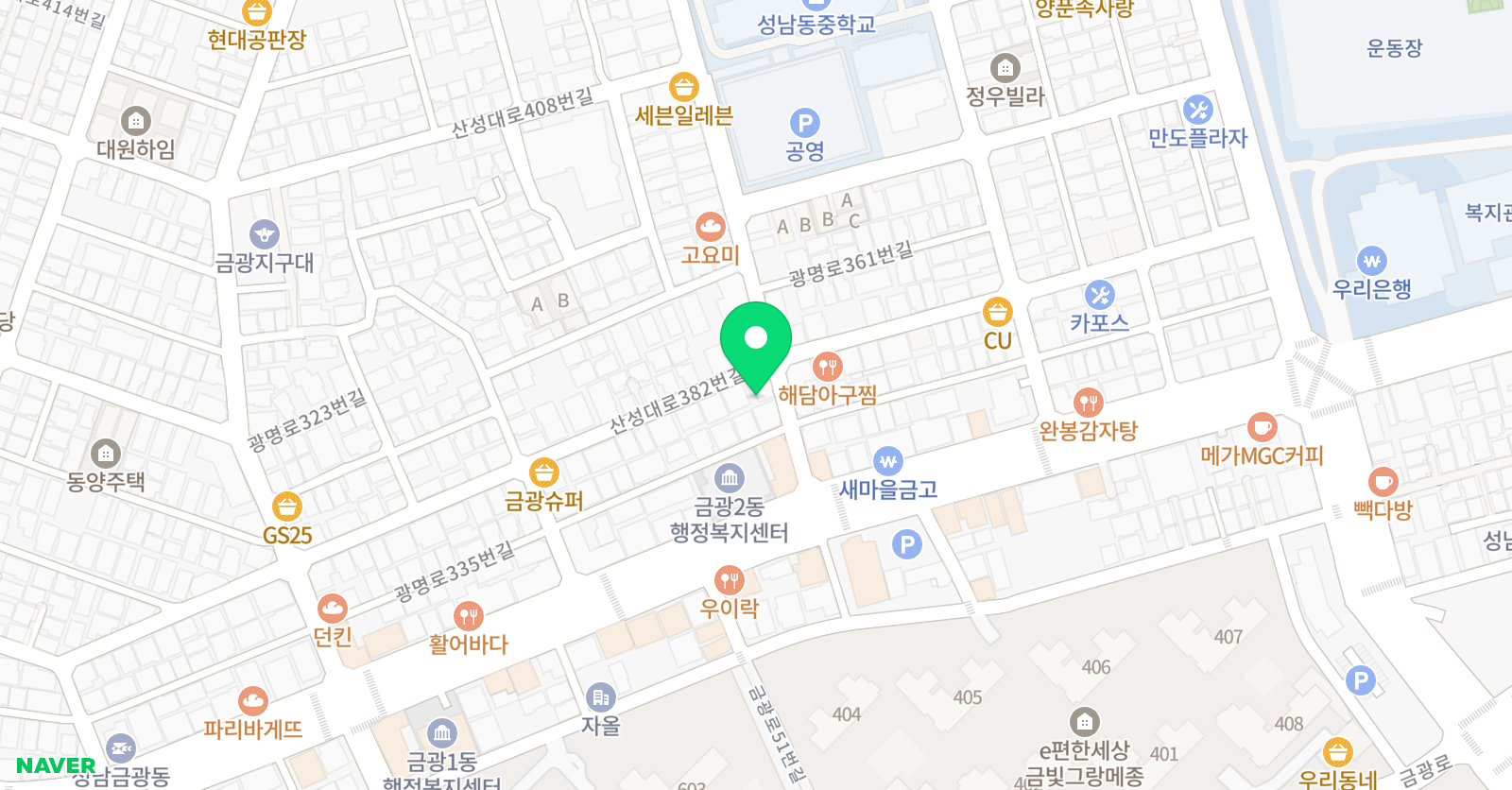 한탑클래스 수학논술전문학원 위치