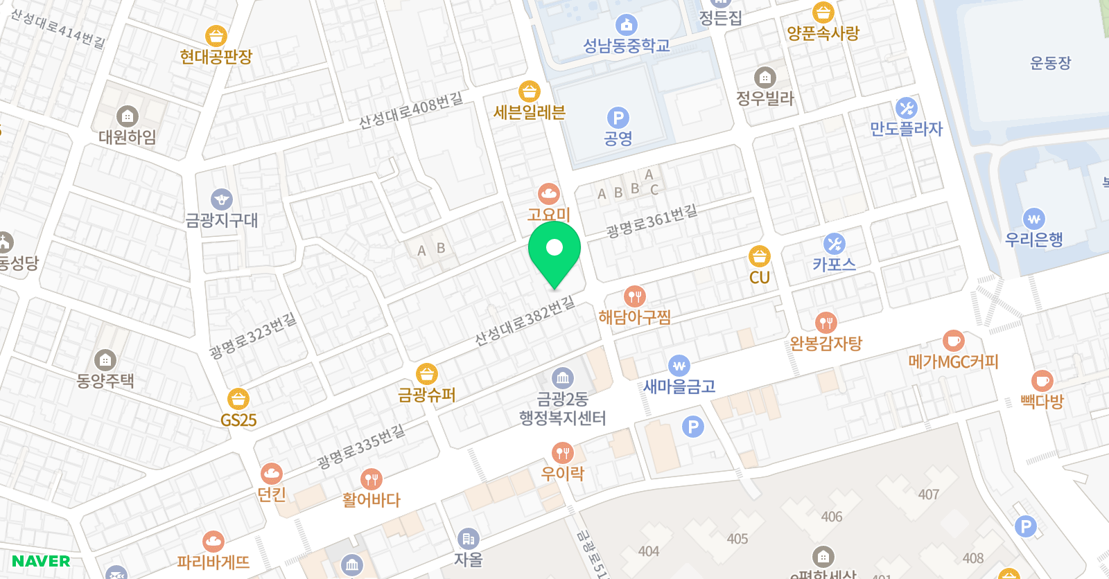 GNB 어학원 금광캠퍼스 위치