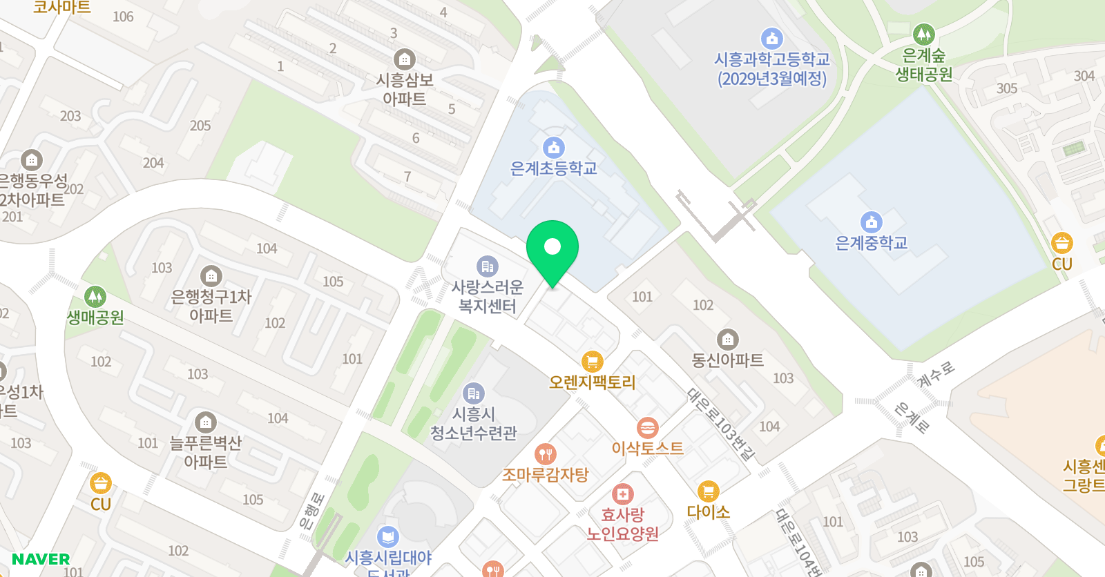시흥 음악학원 은계캠퍼스 위치