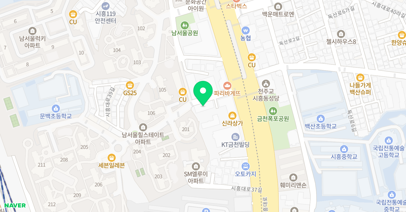 로드맵 수학전문학원 금천캠퍼스 위치