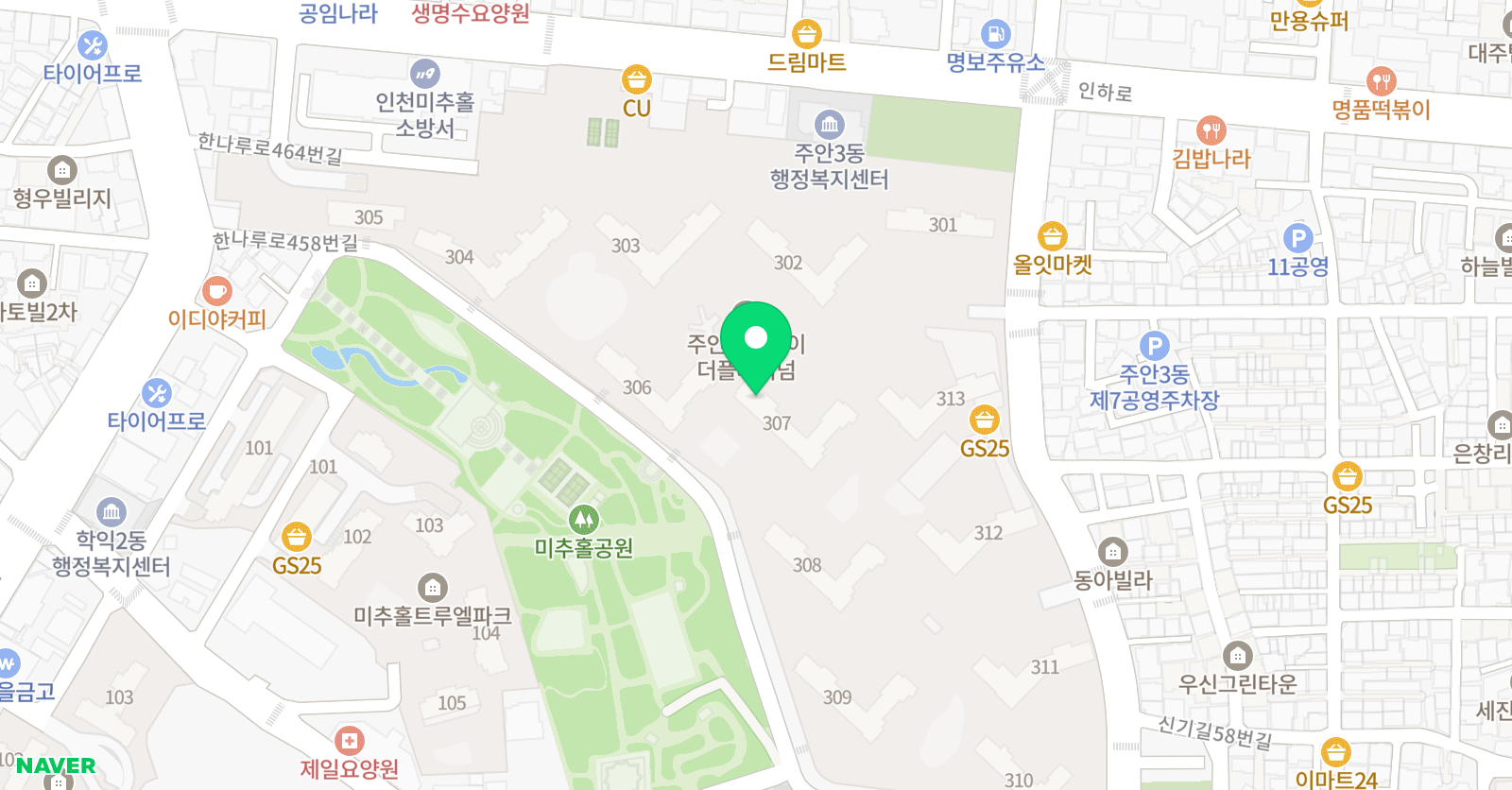 김쌤 수학 주안파크자이점 위치