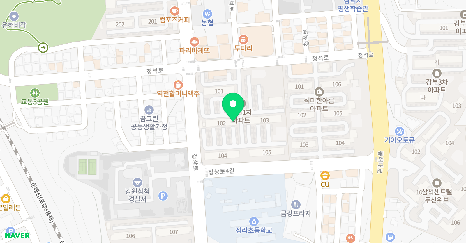 윤선생우리집앞 영어교실 삼척1캠퍼스 위치