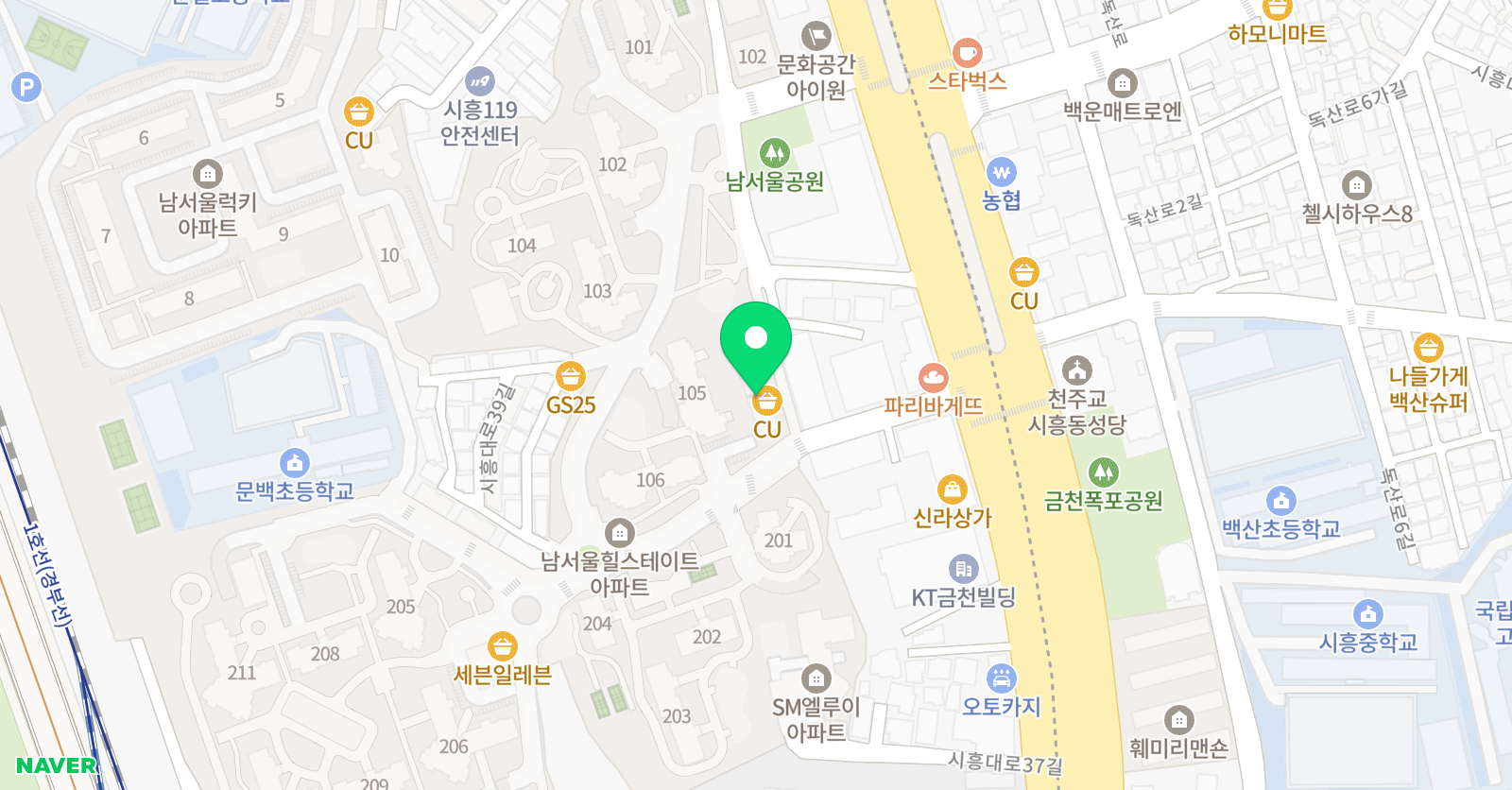 독서심리지도열림 서울 금천구 남서울힐스테이트점 위치