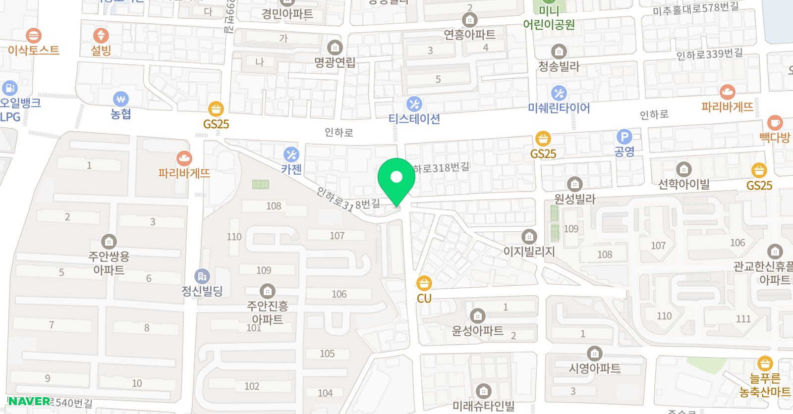아트앤하트 미술교습소 주안신기 위치
