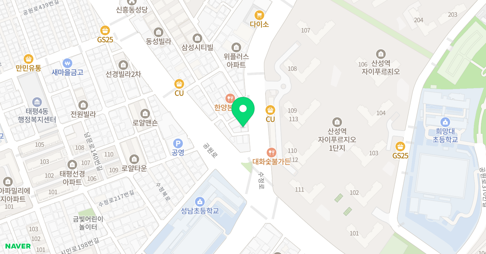 캠프제이 수학국어학원 위치
