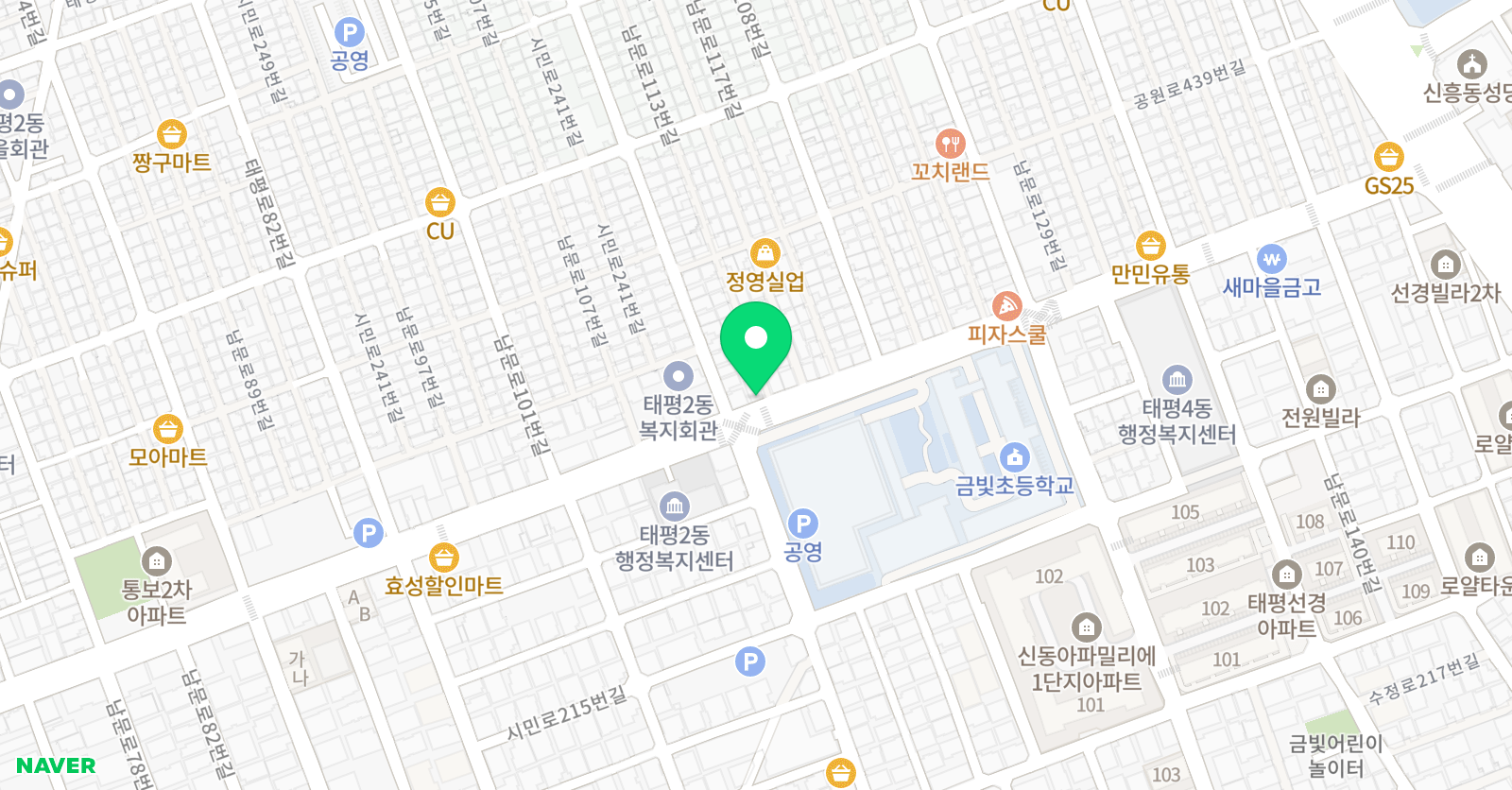 플러스 클리닉 학원 초중전문 위치