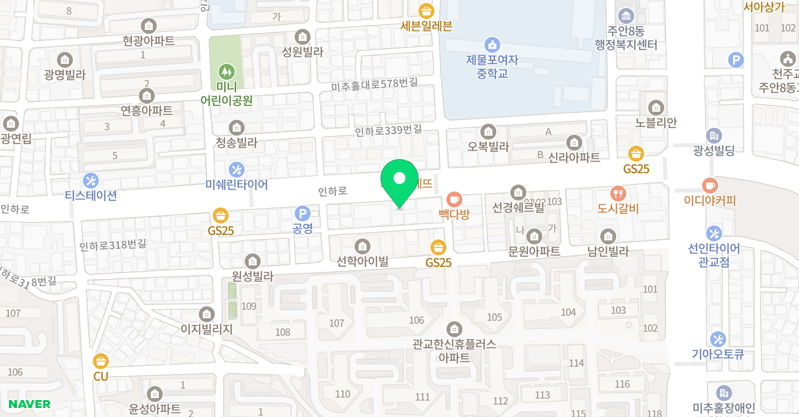 정선생일등급 학원 위치