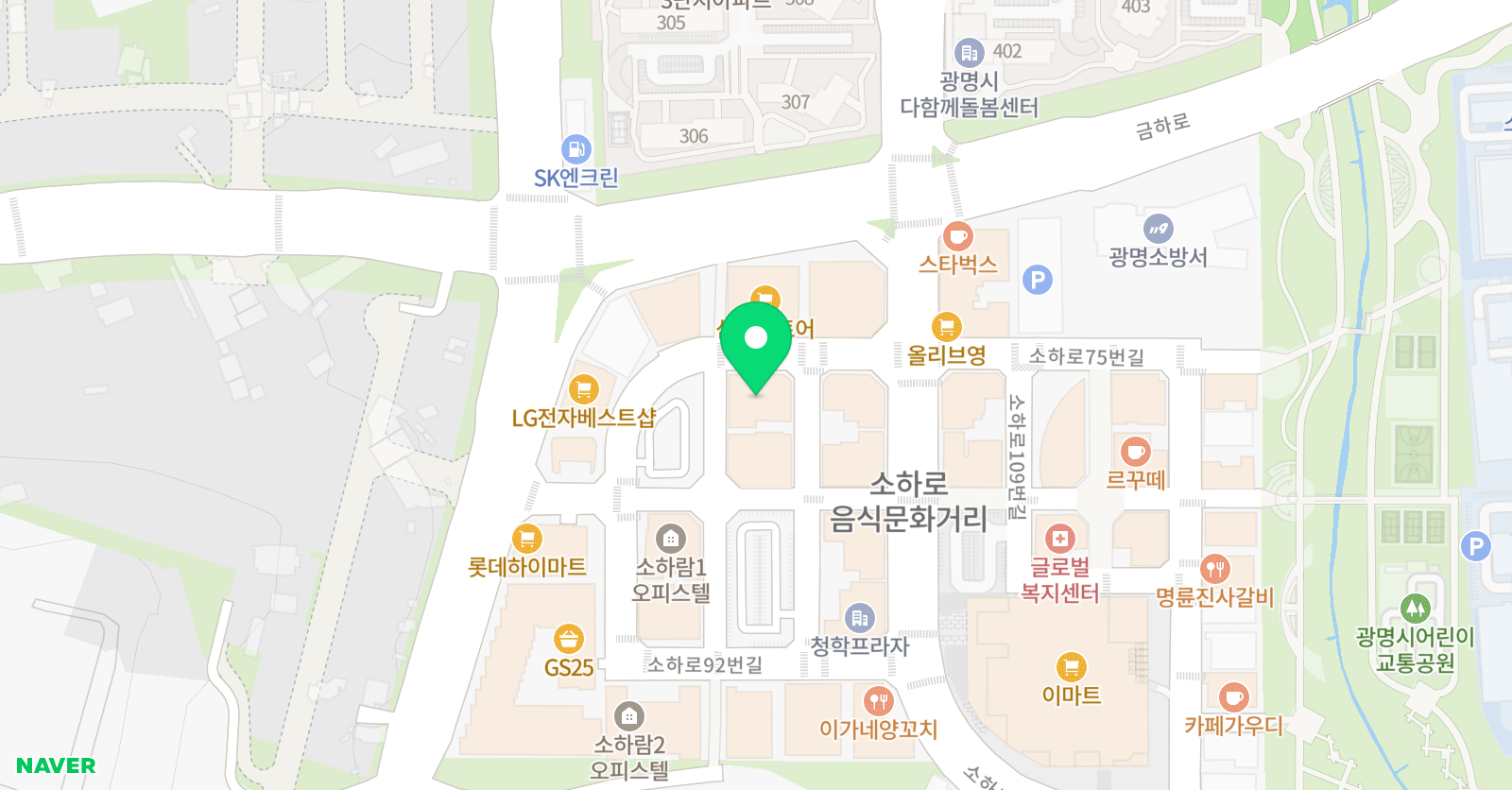 와이키즈 광명소하센터 위치