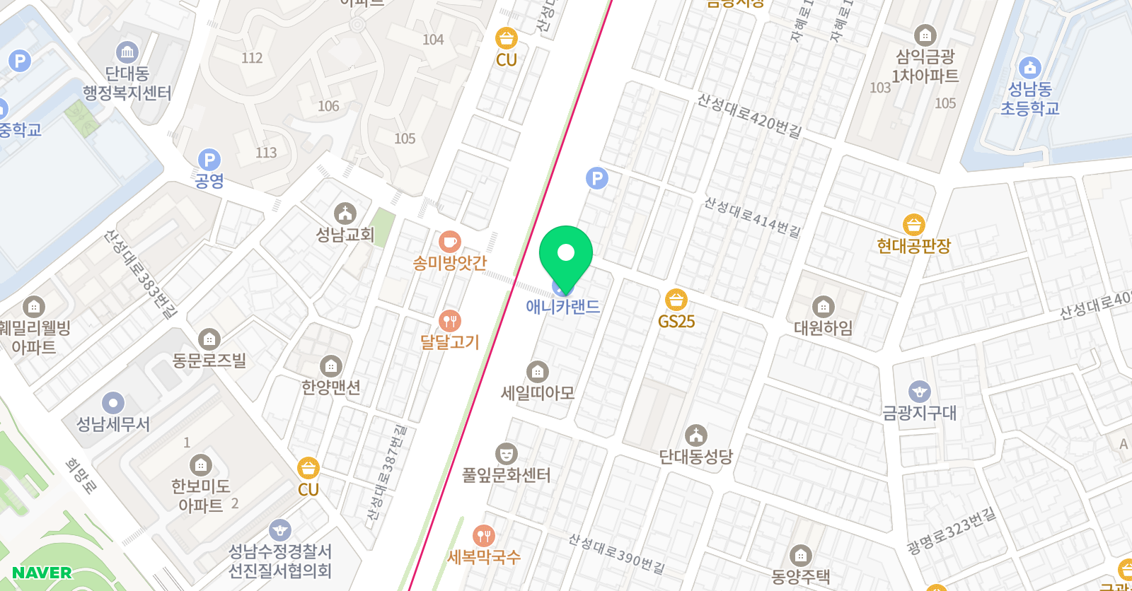 씨앤씨 미술학원 단대캠퍼스 위치