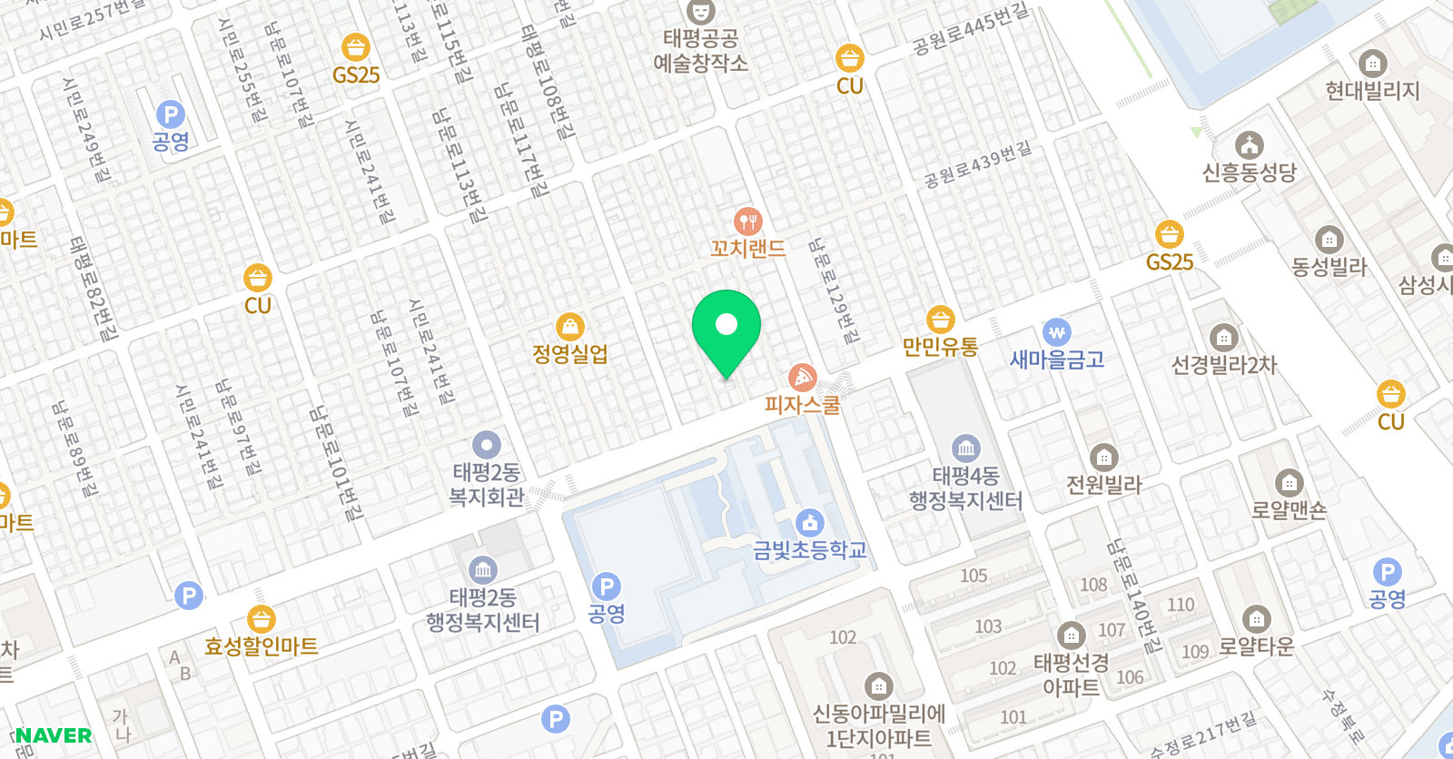 푸르넷 공부방 금빛 공부방 위치