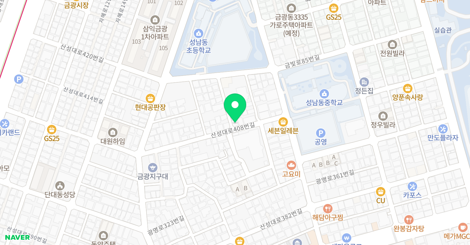 올바른 학원 위치