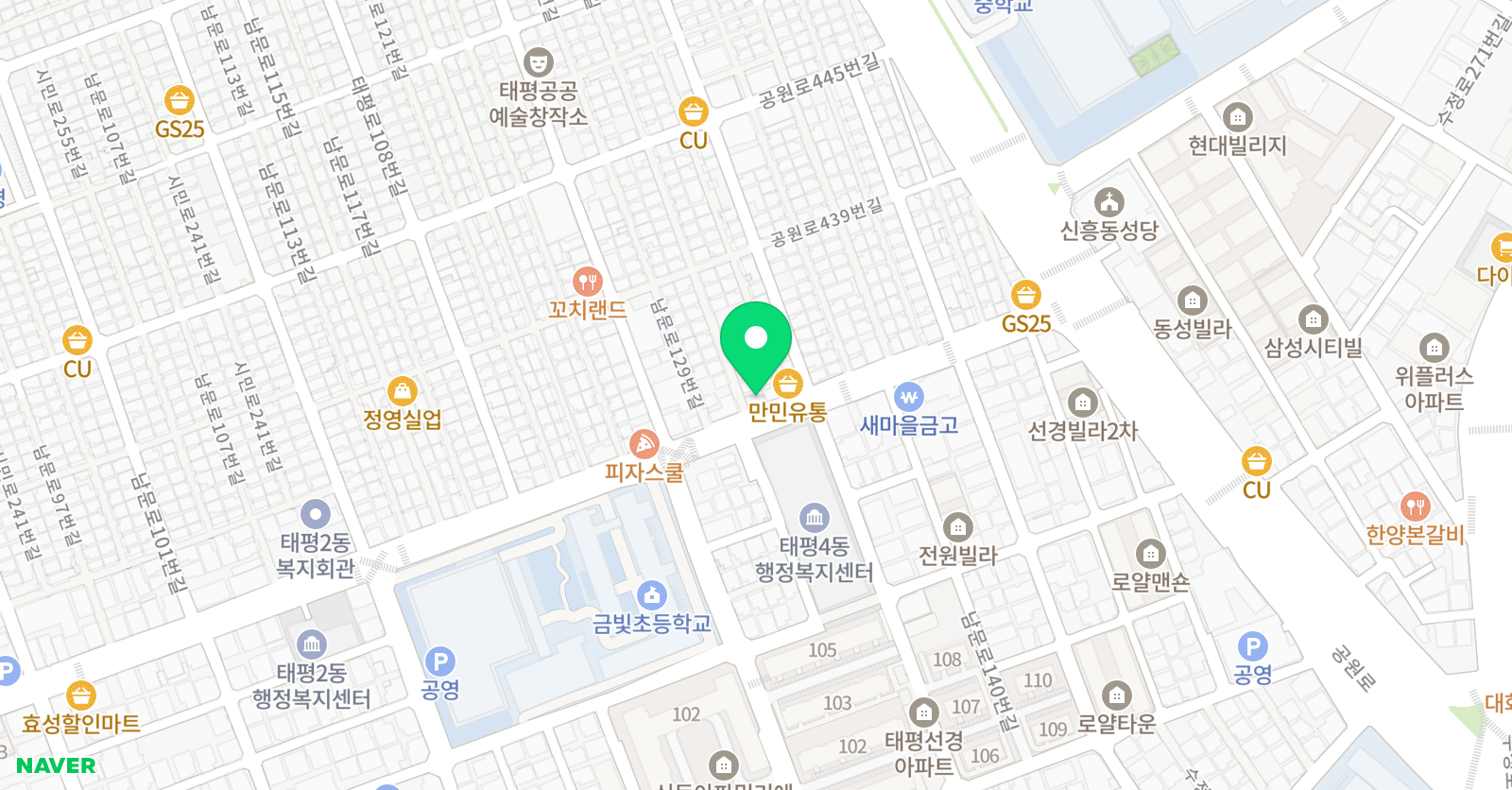 스마트 해법 수학학원 금빛초교점 위치