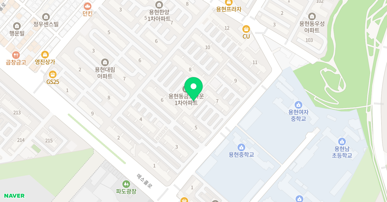 뮤엠 영어 용현금호 교습소 위치