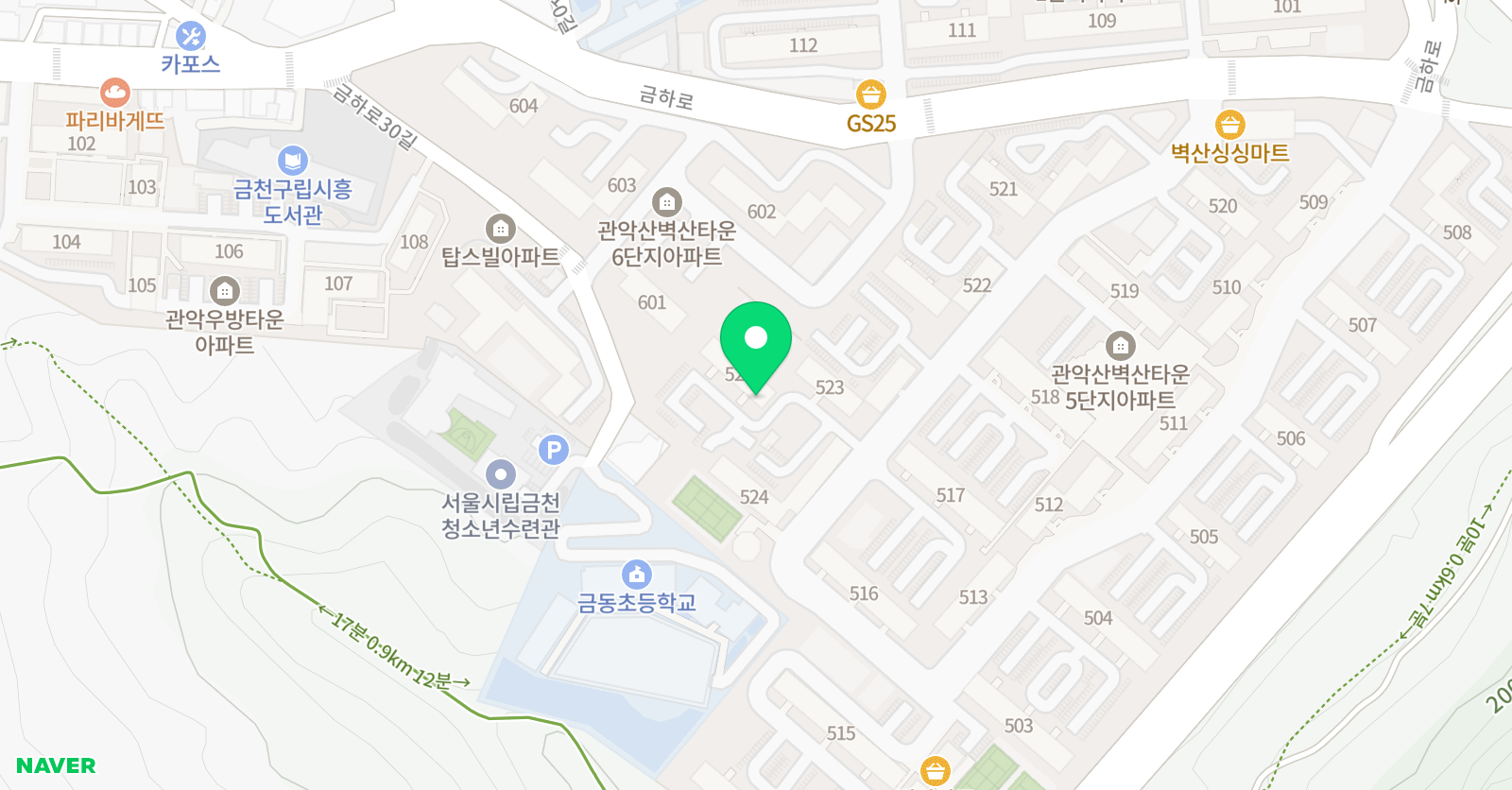 아소비 시흥동벽산5단지점 위치