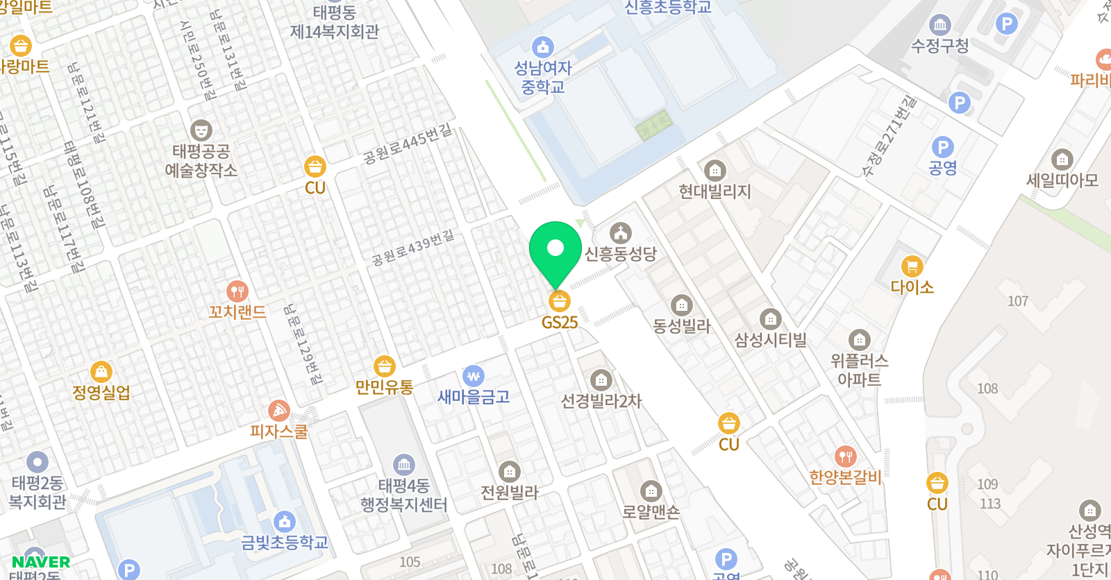 뉴핑거비 음악학원 위치