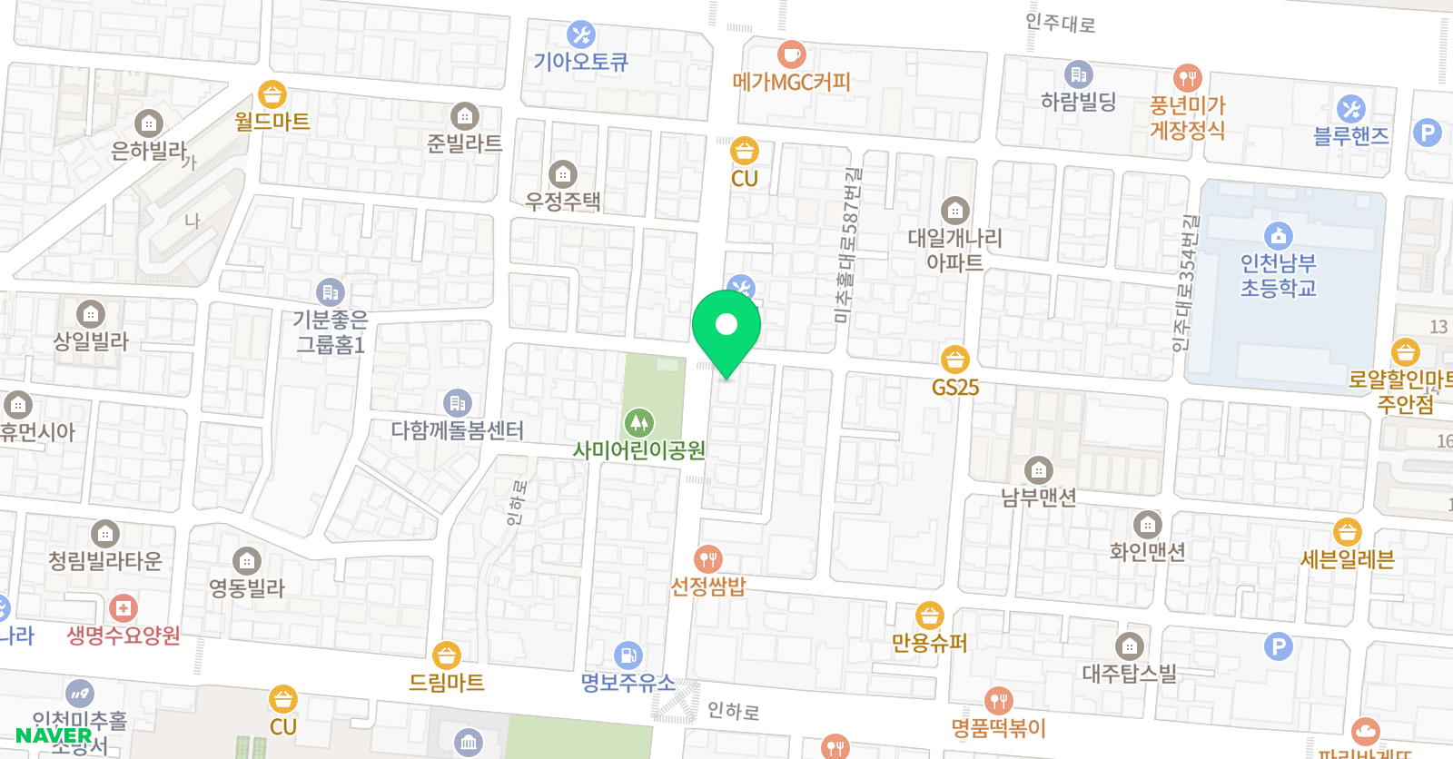 한국파워 점핑줄넘기클럽 주안점 위치