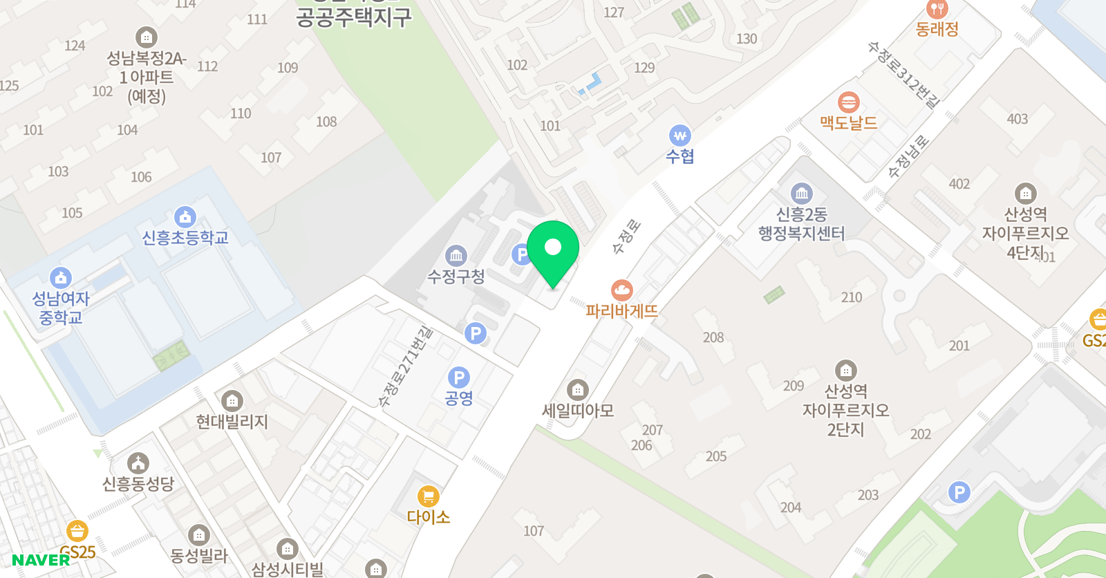 눈높이 러닝센터 신흥학원 위치