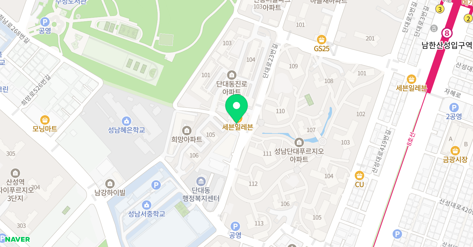 용인대용마 태권도 위치
