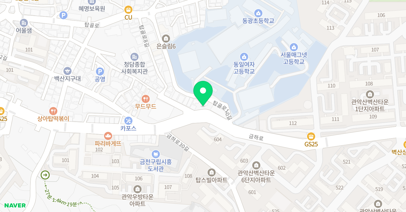 미도움 미술학원 위치