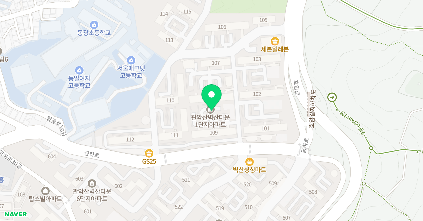 한맥 태권도장 위치