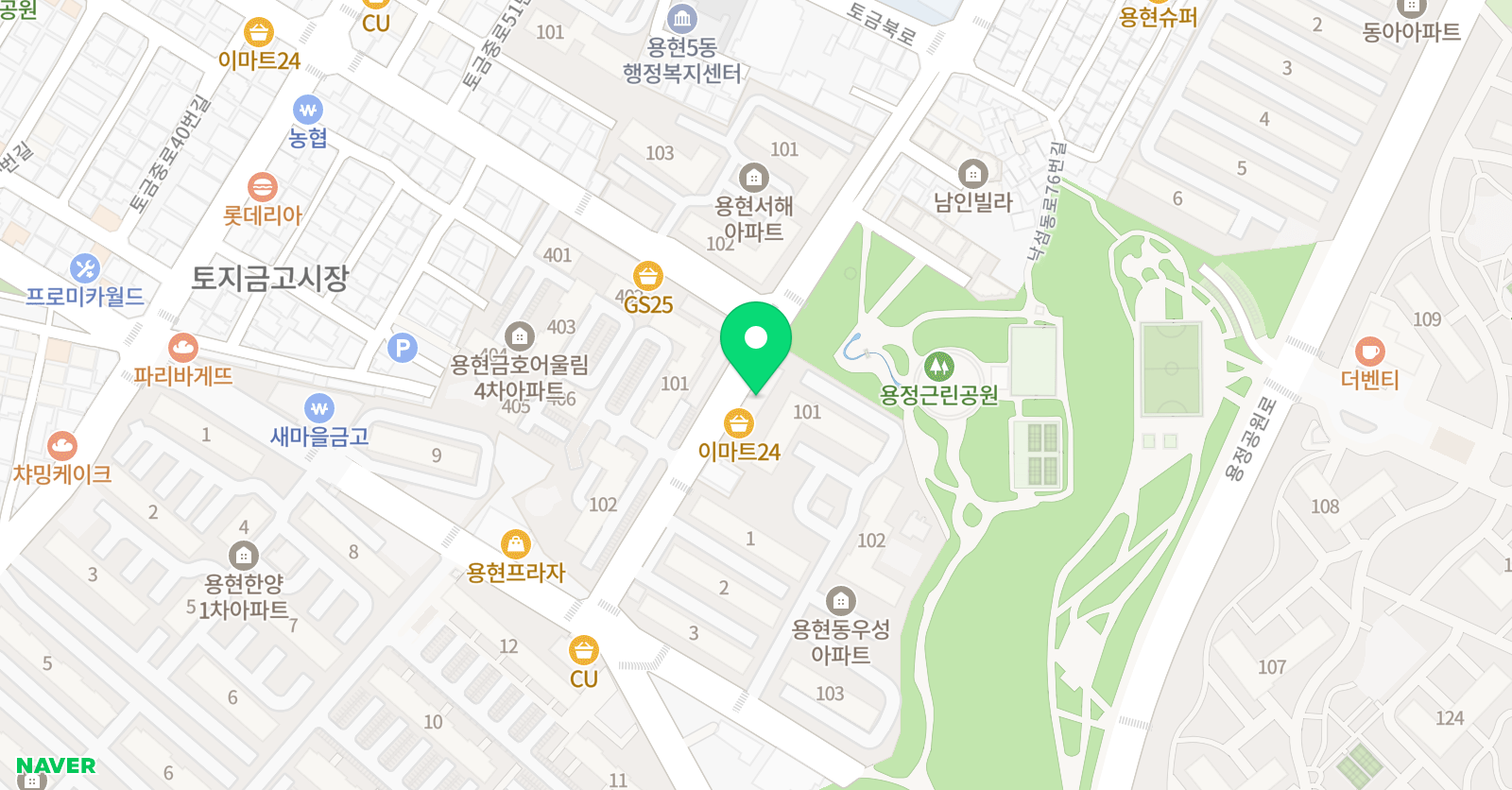 비바 수학영어학원 용현점 위치
