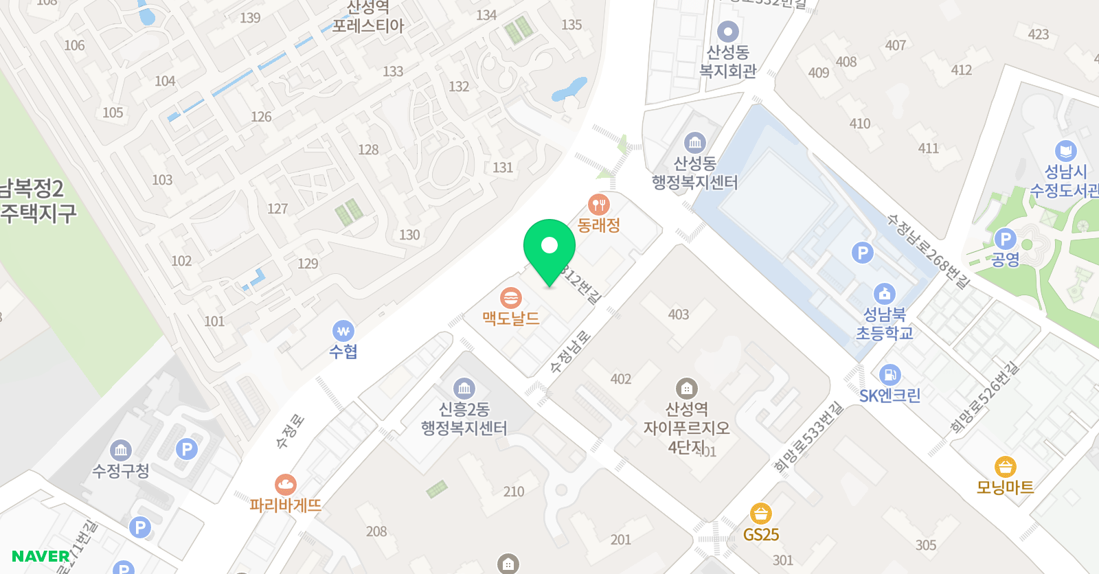 리드앤톡 경기성남신흥2센터 위치