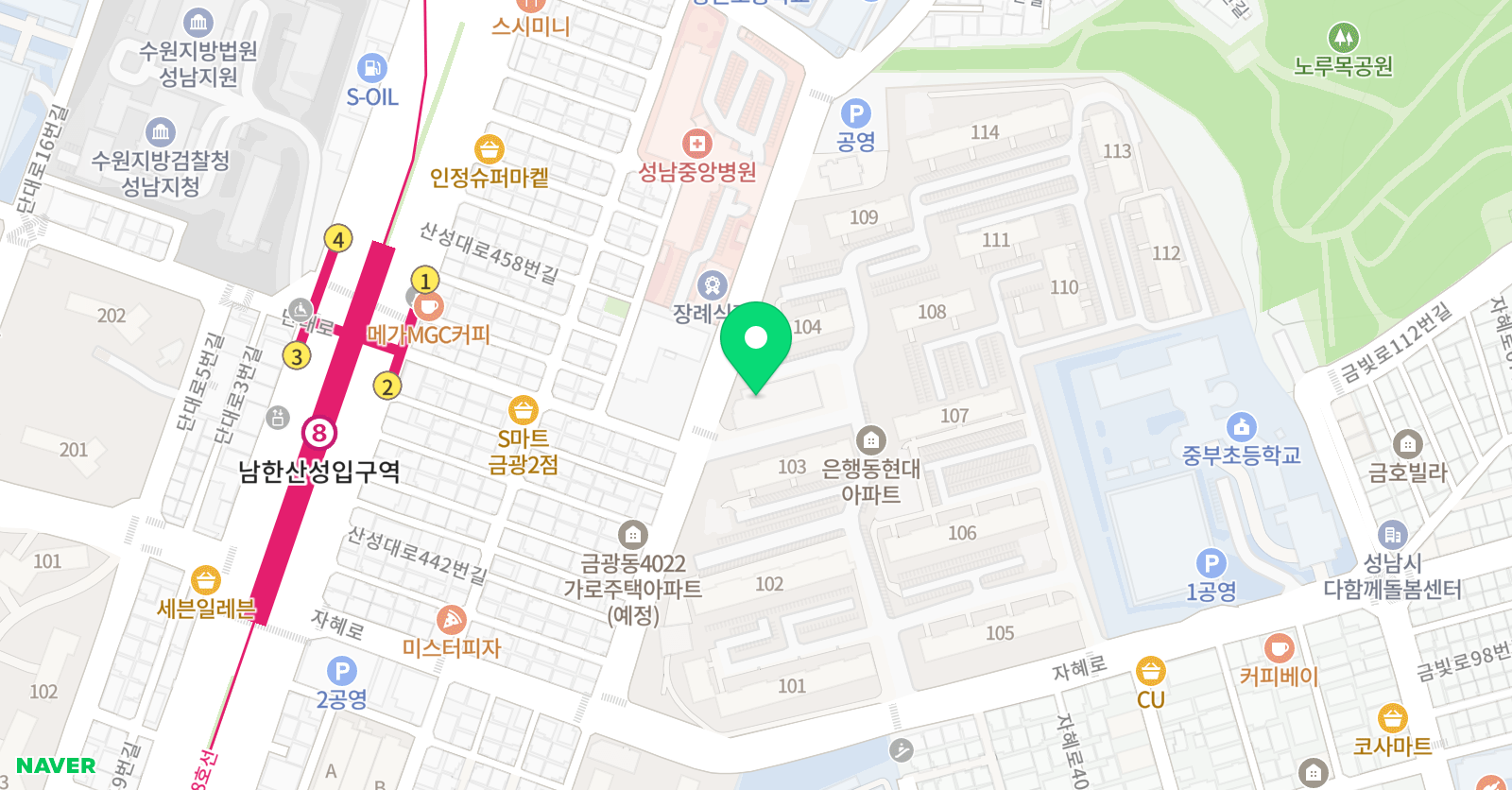 용인대현대 태권도 위치