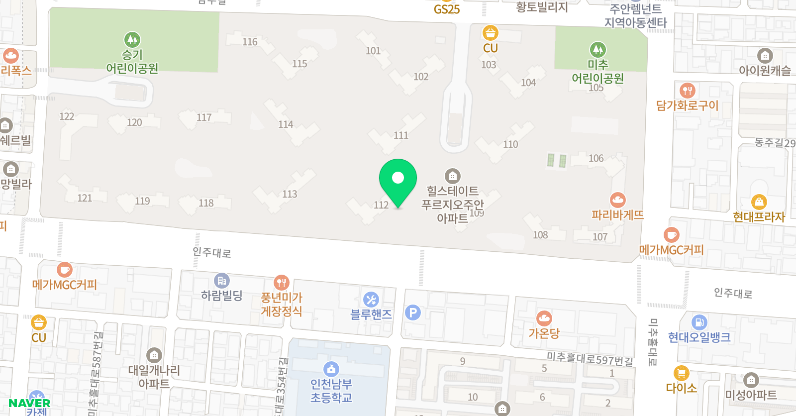 티클래스 힐스테이트푸르지오주안 위치