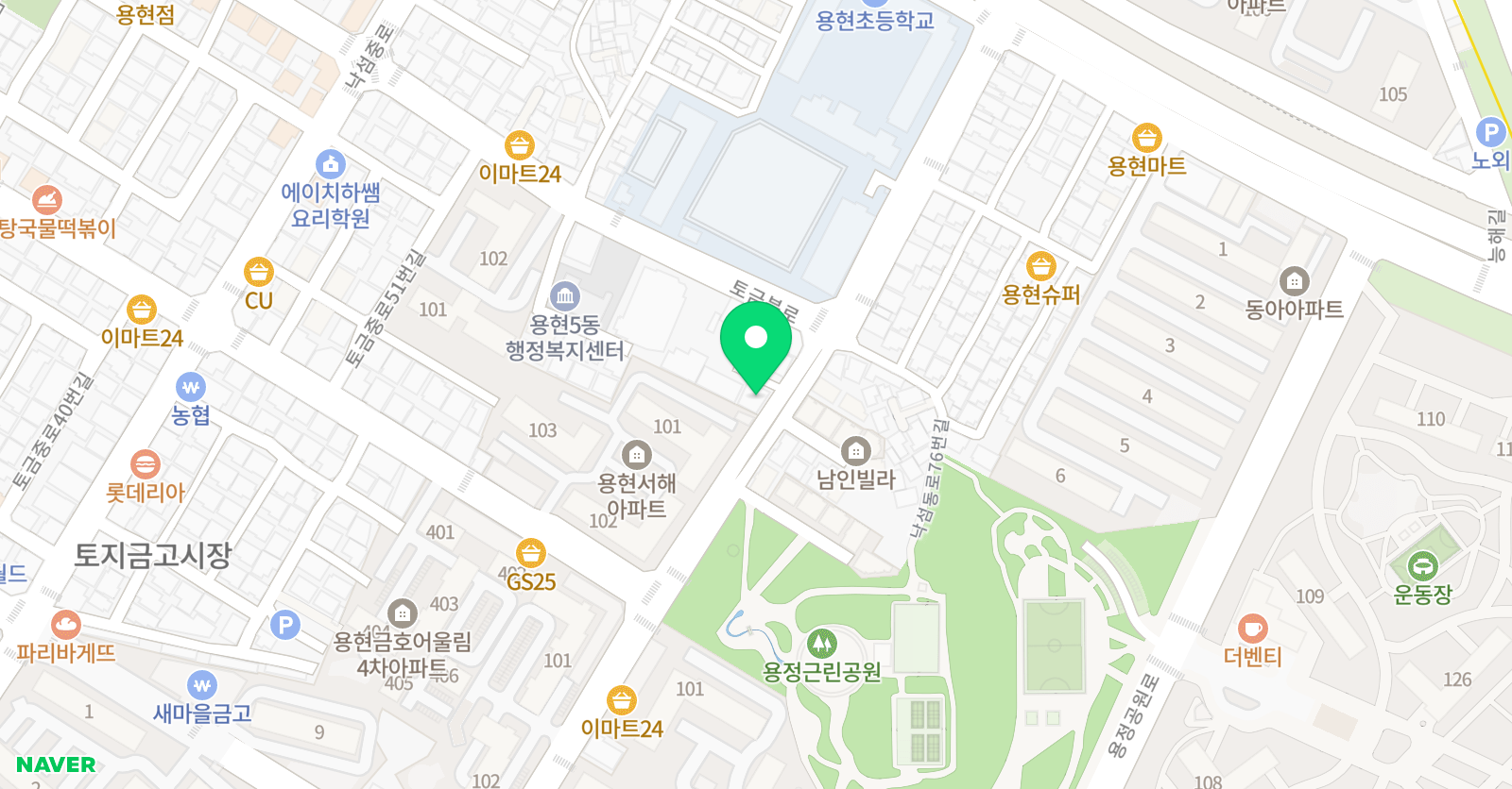 용현동 아이비 음악학원 위치