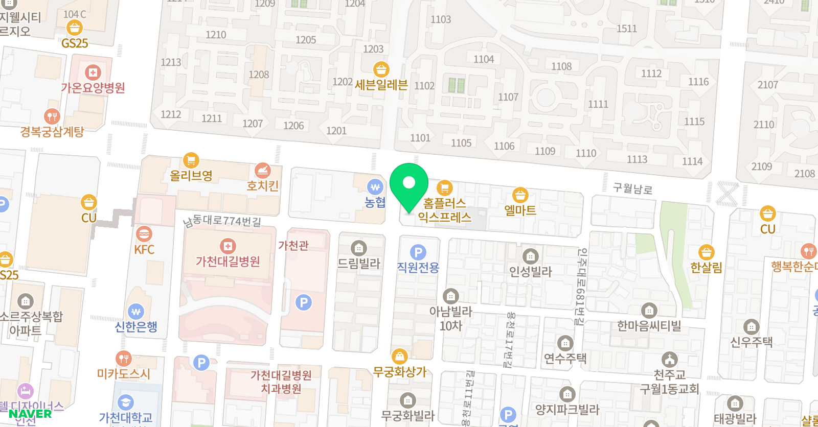 아담리즈 수학 인천구월센터 위치