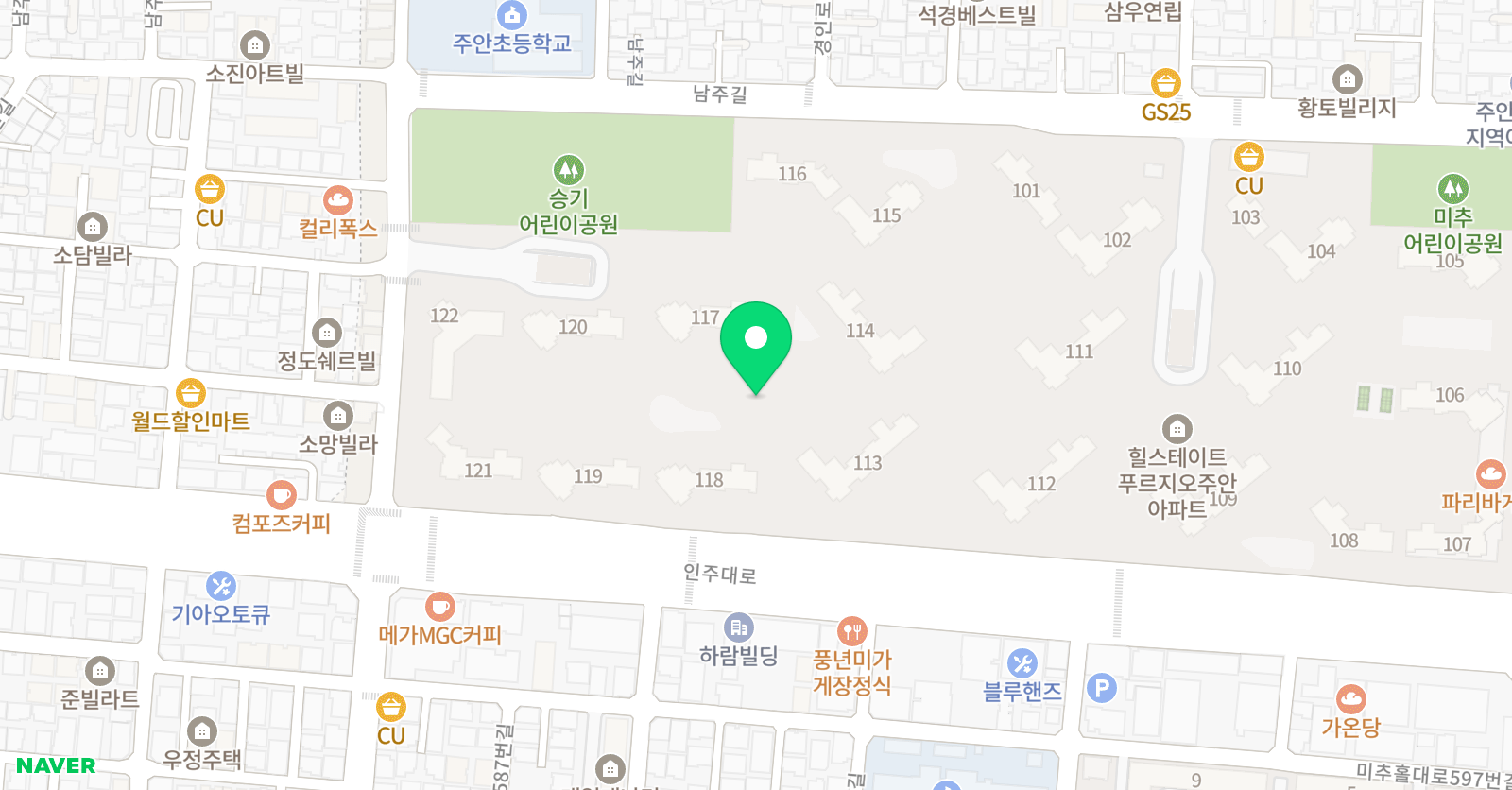 주안 하늘소리 음악학원 위치