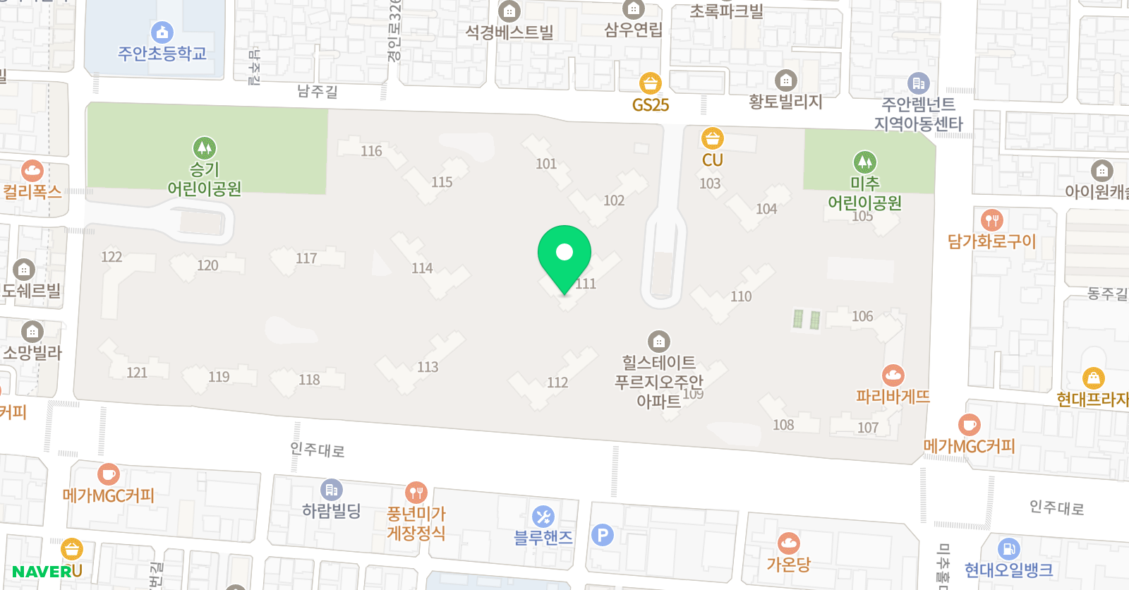 아소비 인천 주안힐스111 점 위치
