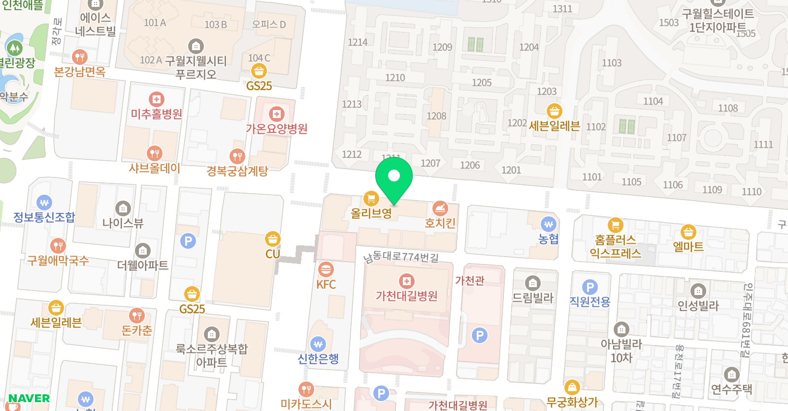 청담 어학원 인천남동브랜치 위치