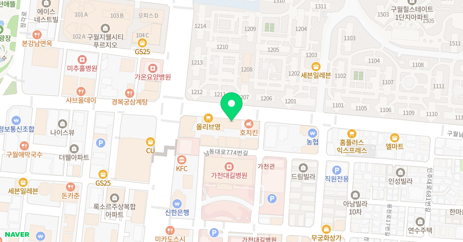 정상 어학원 인천남동분원 위치
