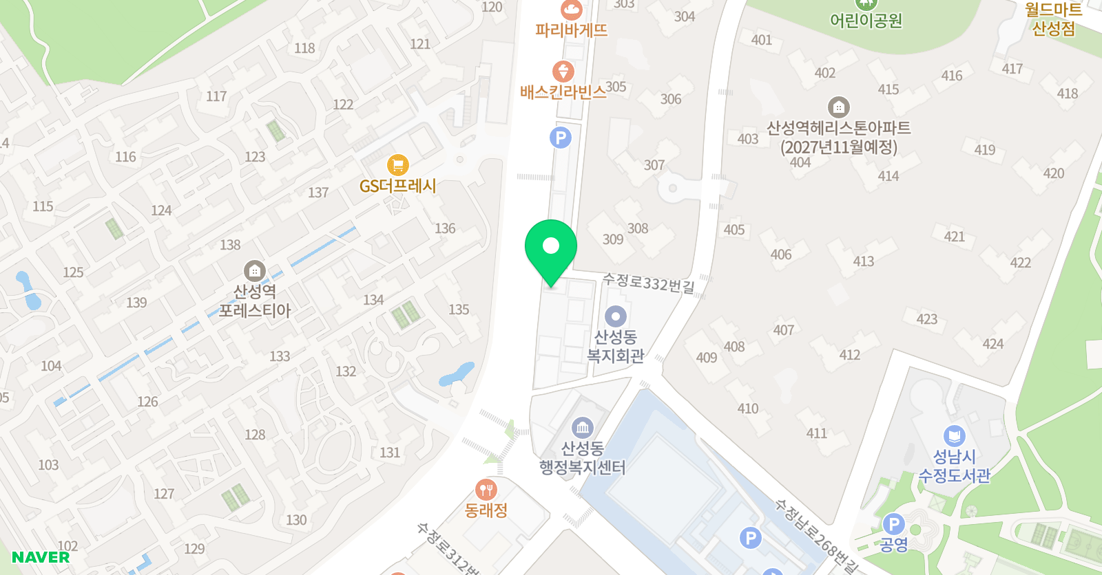 비발레 학원 성남점 위치