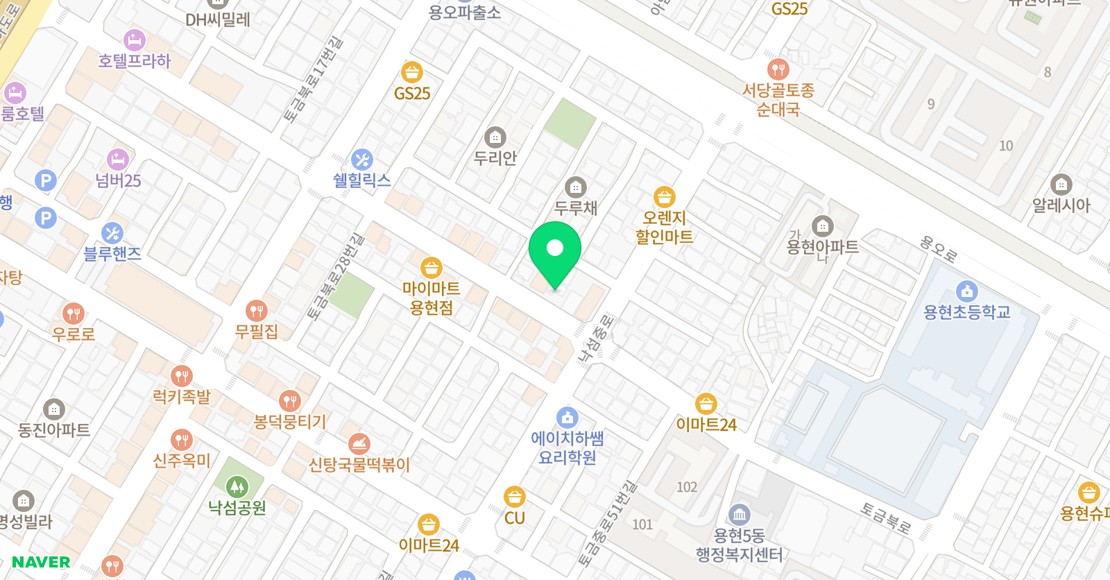 링키영어 토지금고점 위치