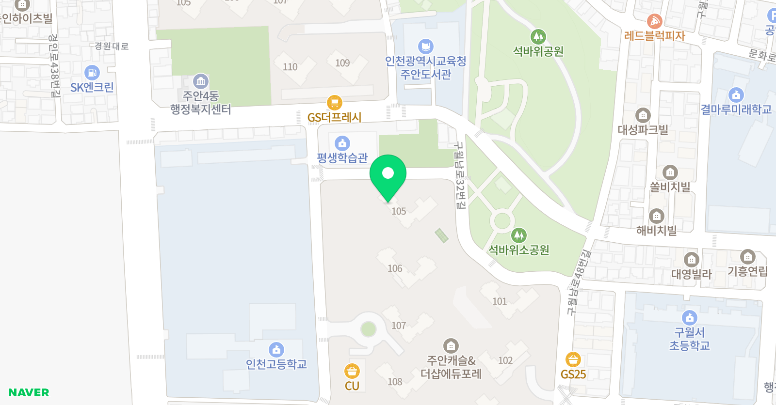 기탄 사고력교실 주안캐슬앤더샵점 위치