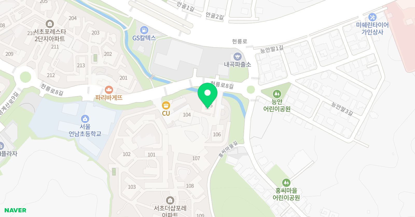 윤선생우리집앞 영어교실 서초내곡포레점 위치
