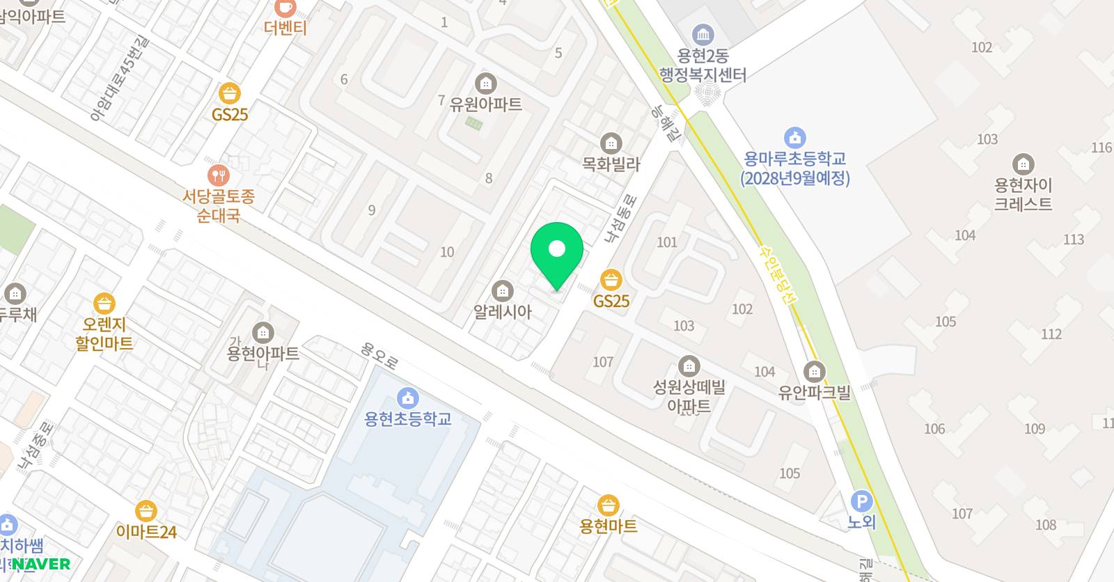 스마트해법 수학 용현점 위치