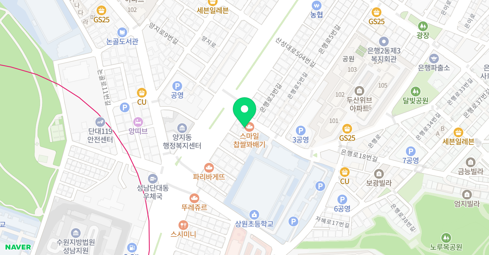 용인대상원 태권도장 위치