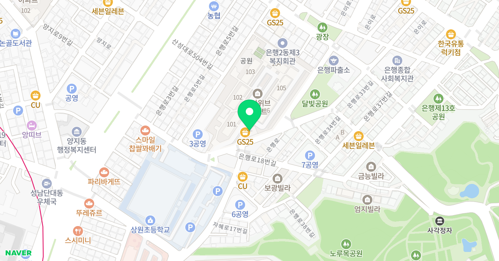 용인대상원 태권도 두산관 위치