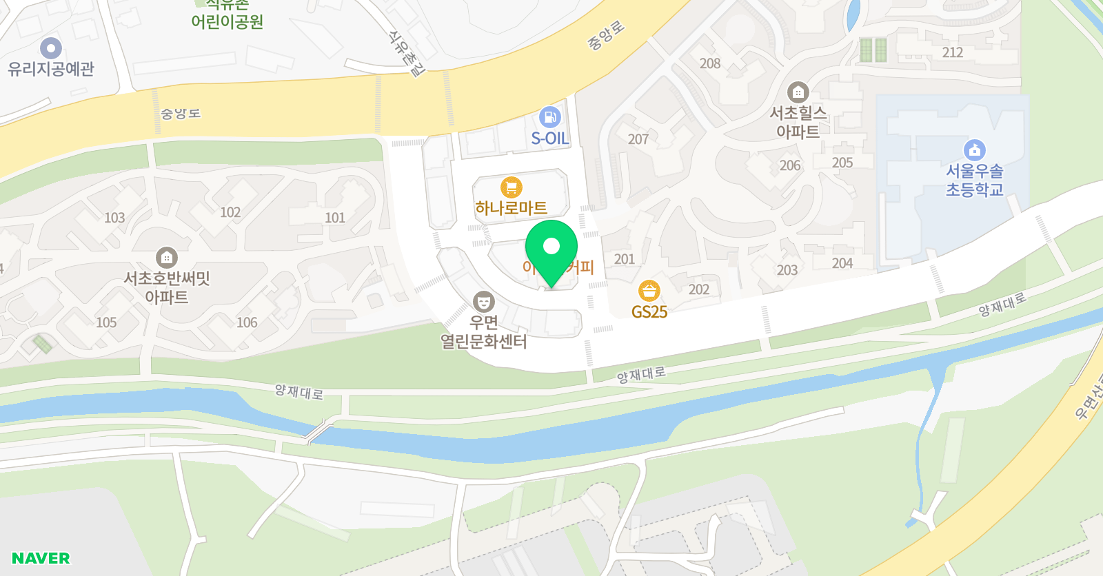 비끄아트 미술학원 서초우면점 위치