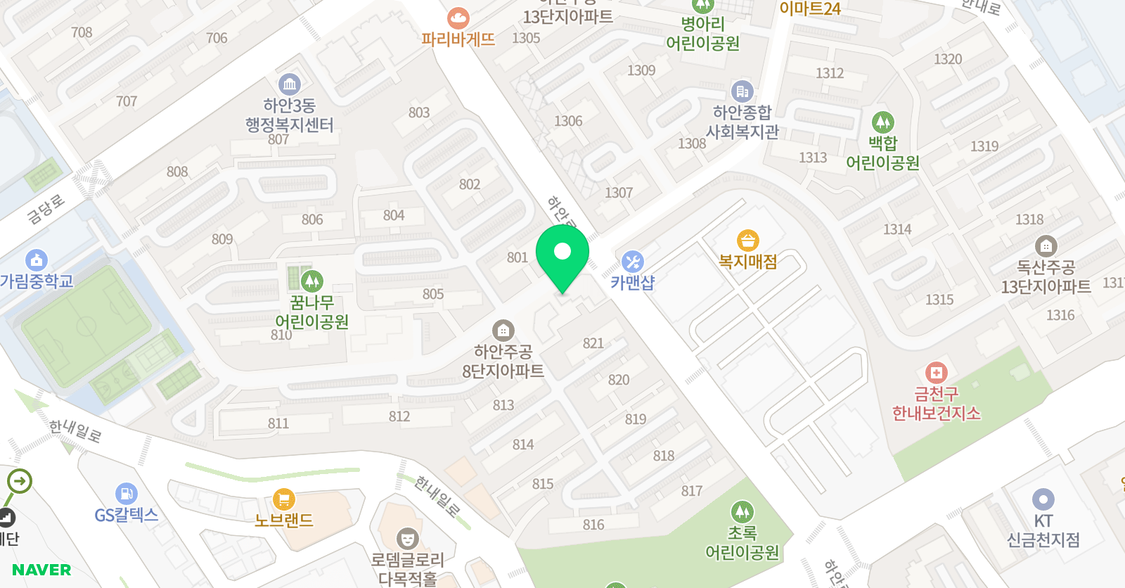 백의민족 태권도장 위치