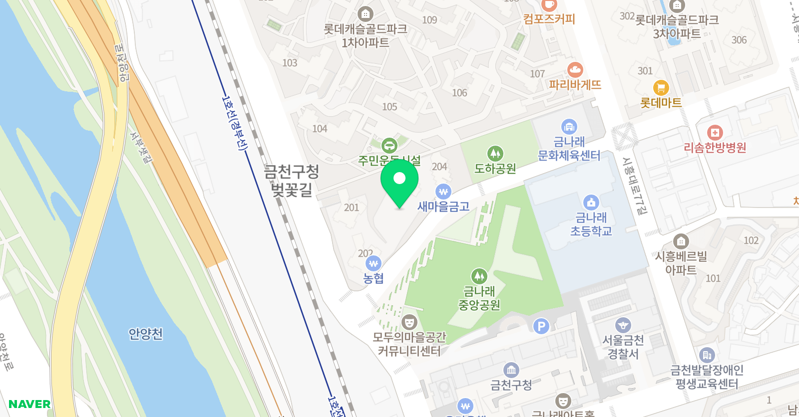리드인 금천롯데캐슬점 위치