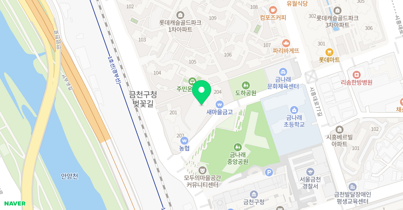 시매쓰 수학학원 금천센터 위치