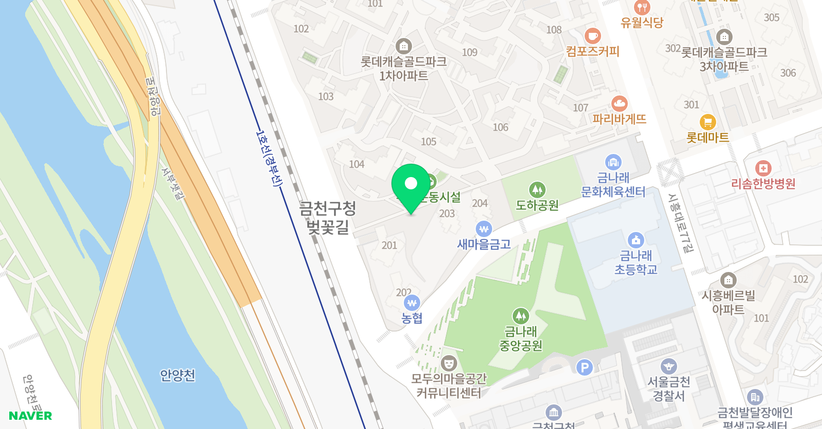 뮤엠영어 유클리드수학 금나래점 위치