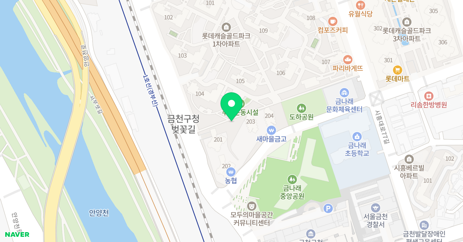 책통클럽공필왕 금천롯데캐슬점 위치
