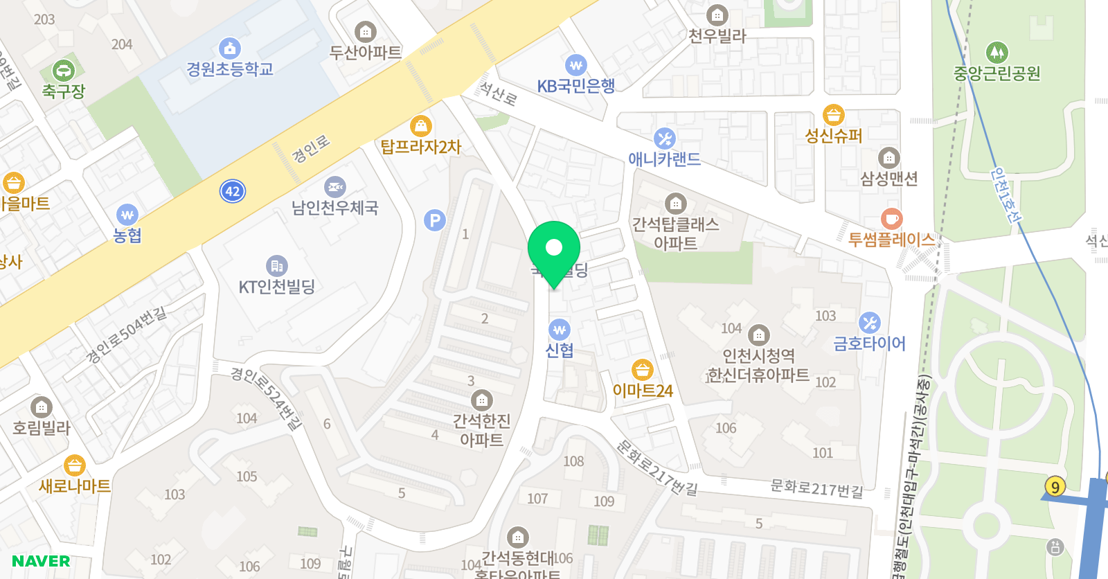 H풋볼아카데미 인천점 위치