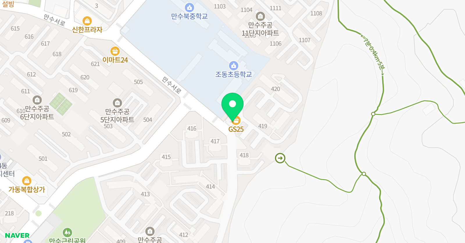 용인대 돌개바람태권도 학원 위치